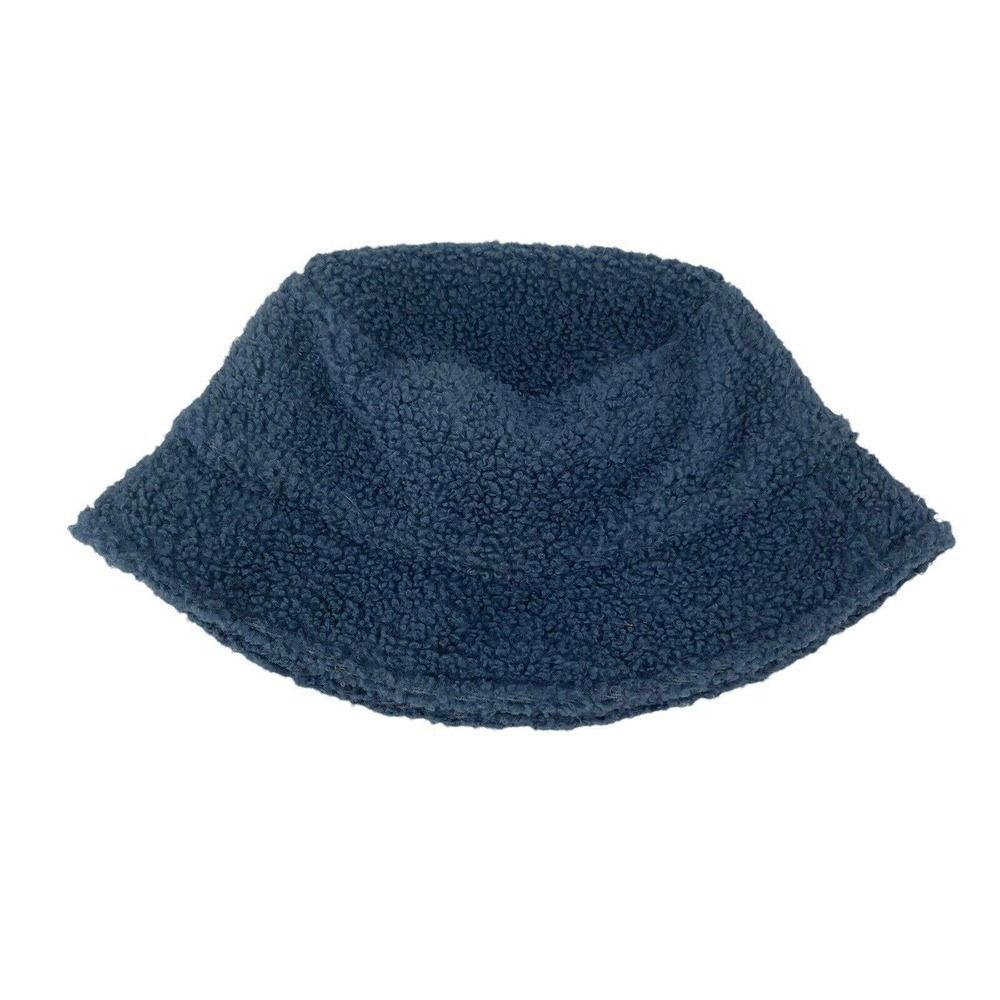ASOS Bucket Hat Blue Sherpa Faux Fur Y2K Womens Size S/M Funky Fun Casual Cap